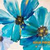 Tranh hoa dăm bụt xanh vẽ sơn dầu tsd290
