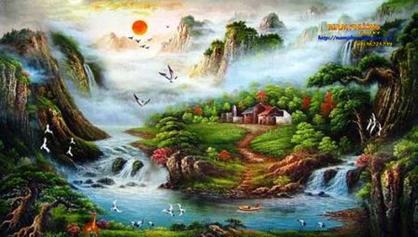 Cách Treo Tranh Phong Cảnh Đồi Núi Hợp Phong Thủy - Siêu thị tranh sơn dầu Minh Hưng