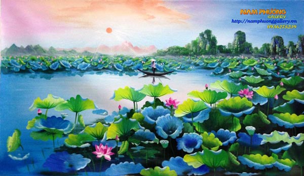 Những bức tranh phong cảnh bình minh treo phòng khách - Siêu thị tranh sơn  dầu Minh Hưng