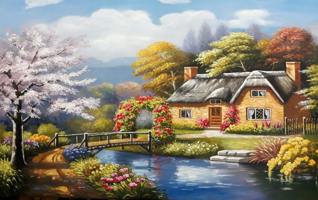 Những mẫu tranh sơn dầu phong cảnh nước ngoài đẹp