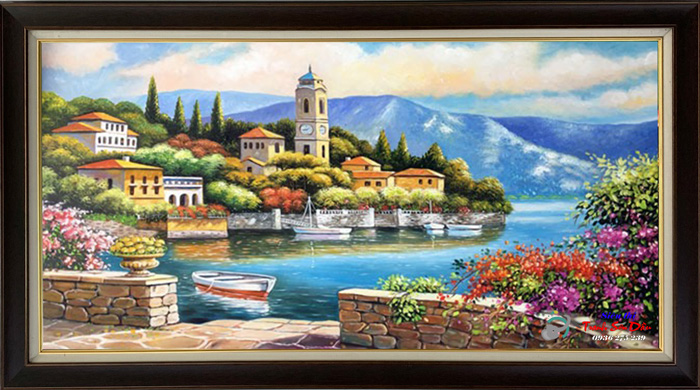 Tranh Phong Cảnh Biển Châu Âu TSD006 - Siêu thị tranh sơn dầu Minh Hưng
