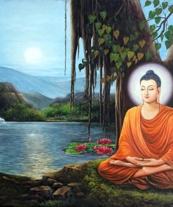 TRANH BỔN SƯ THÍCH CA ĐANG THIỀN ĐỊNH TP055