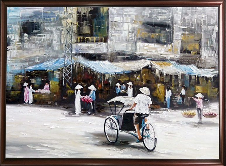 Tranh Phố Cổ Sài Gòn Xưa TSD188 - Siêu thị tranh sơn dầu Minh Hưng