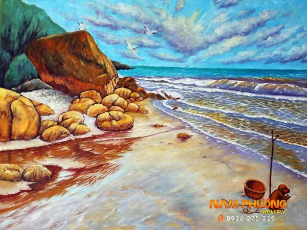 Tranh Cảnh Biển Buổi Sáng TSD339 - Siêu thị tranh sơn dầu Minh Hưng