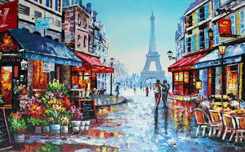 Tranh sơn dầu phong cảnh Paris tsd328