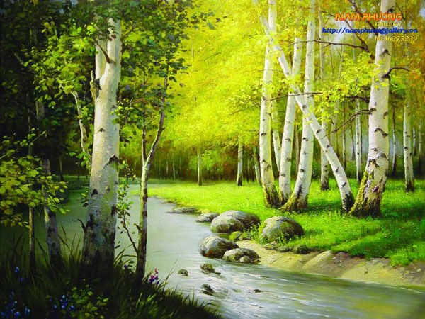 Ý nghĩa phong thủy của tranh sơn dầu rừng cây - Siêu thị tranh sơn dầu Minh  Hưng
