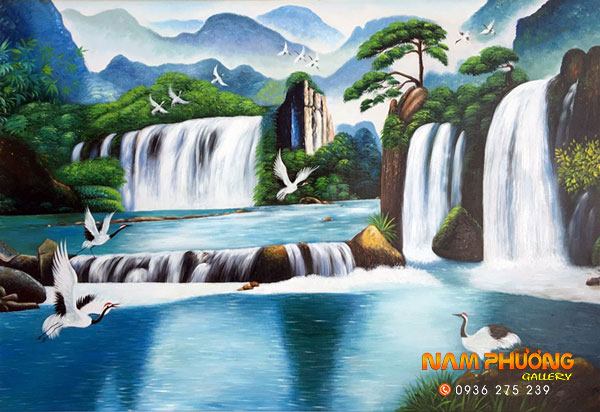 Ý nghĩa tranh phong thủy non nước hữu tình - Siêu thị tranh sơn dầu Minh  Hưng