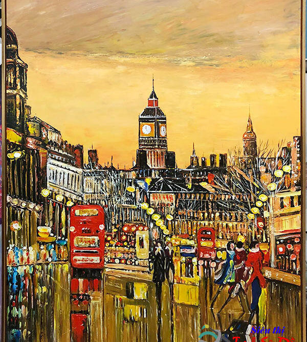 Tranh trừu tượng thành phố THD037