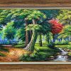 Tranh sơn dầu vẽ phong cảnh rừng stt023