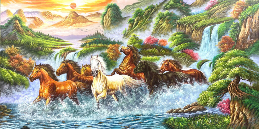 Tranh sơn dầu Mã Đáo Thành Công STT505