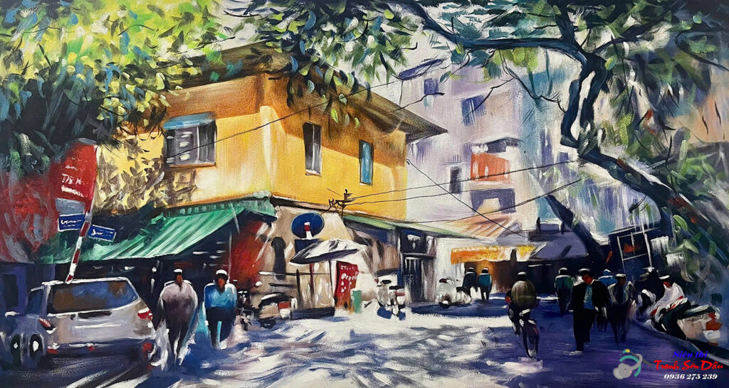 Tranh sơn dầu phố cổ STT441