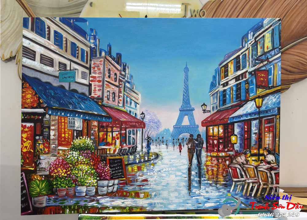 Tranh sơn dầu phong cảnh Châu Âu STT696