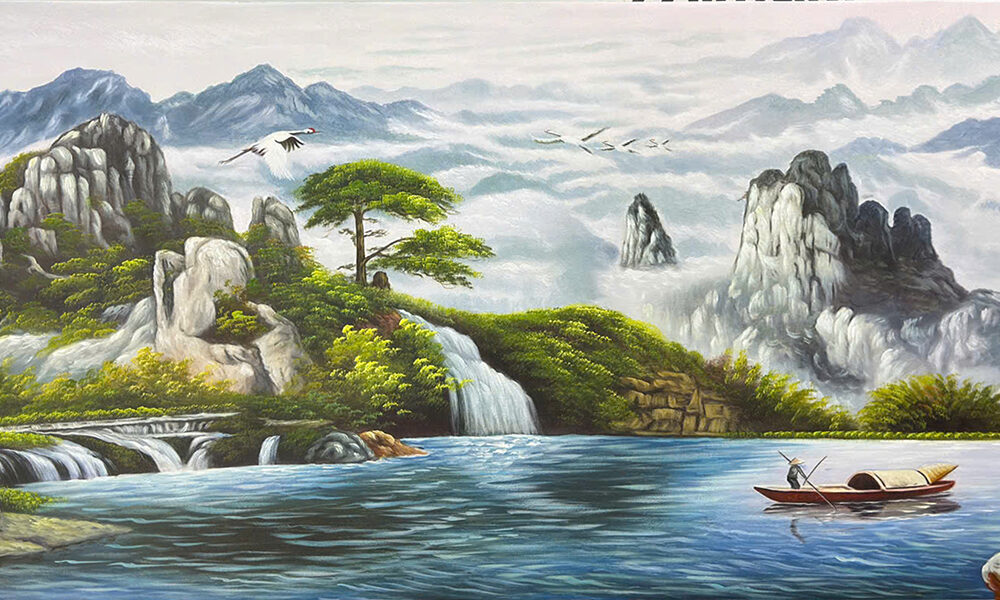 Tranh sơn dầu sơn thủy hữu tình STT675