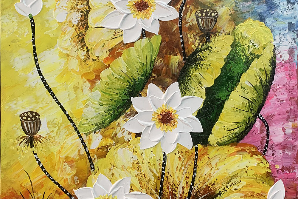 Tranh sơn dầu Mùa hoa thức giấc STT742